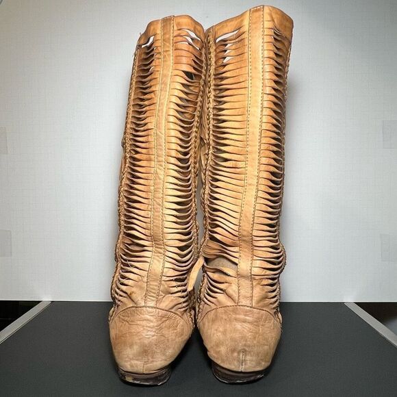 Womens SAM EDELMAN Berlin Tan Leather Knee High Boots / Size 7.5 Medium - Picture 4 of 8